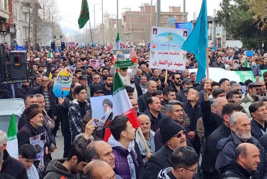 راهپیمایی روز جهانی قدس با حضور بی نظیر مردم شهرستان نقده برگزار شد + تصاویر