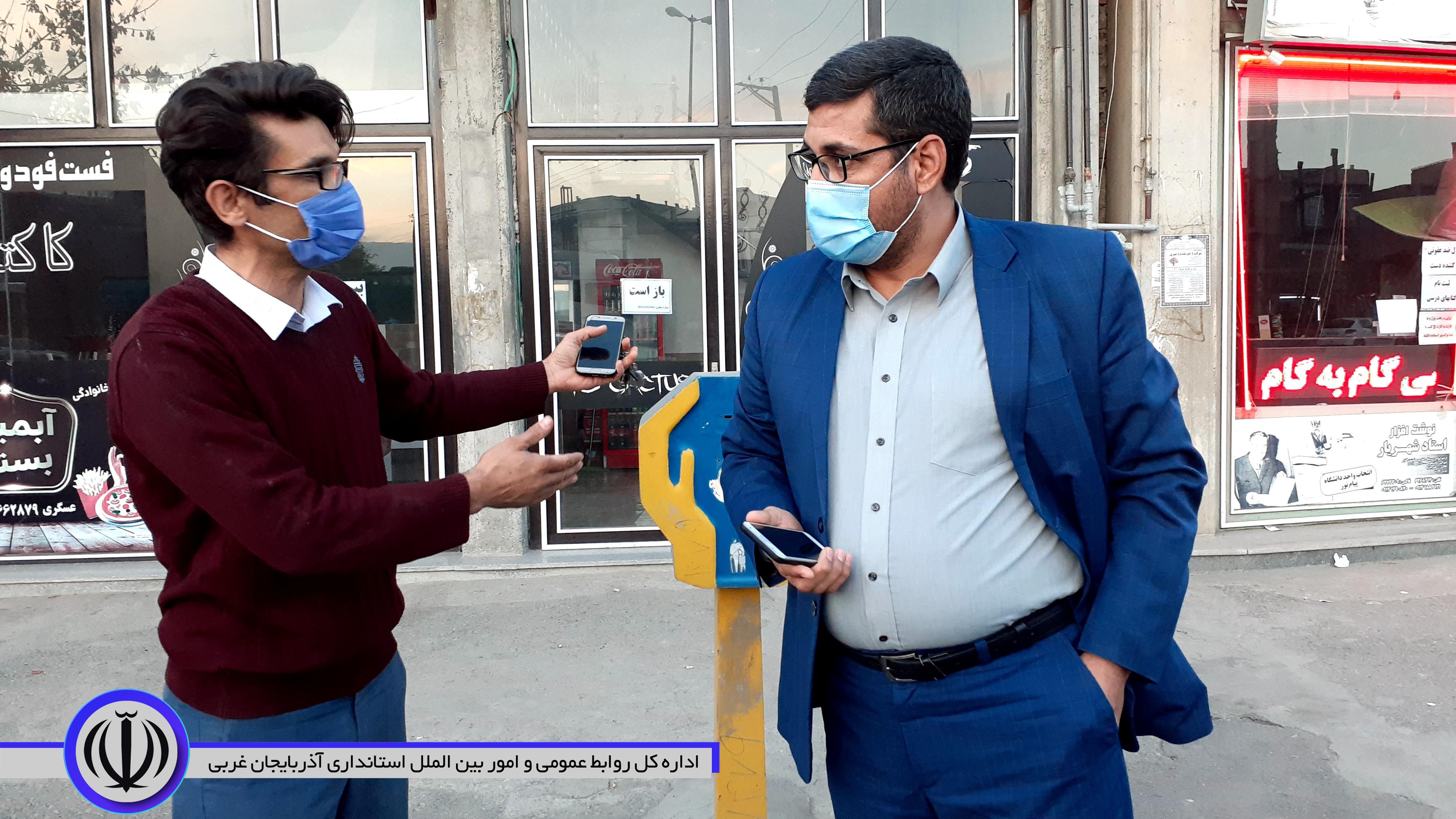 بازدید فرماندار شهرستان نقده از نحوه رعایت پروتکل های بهداشتی در سطح شهر