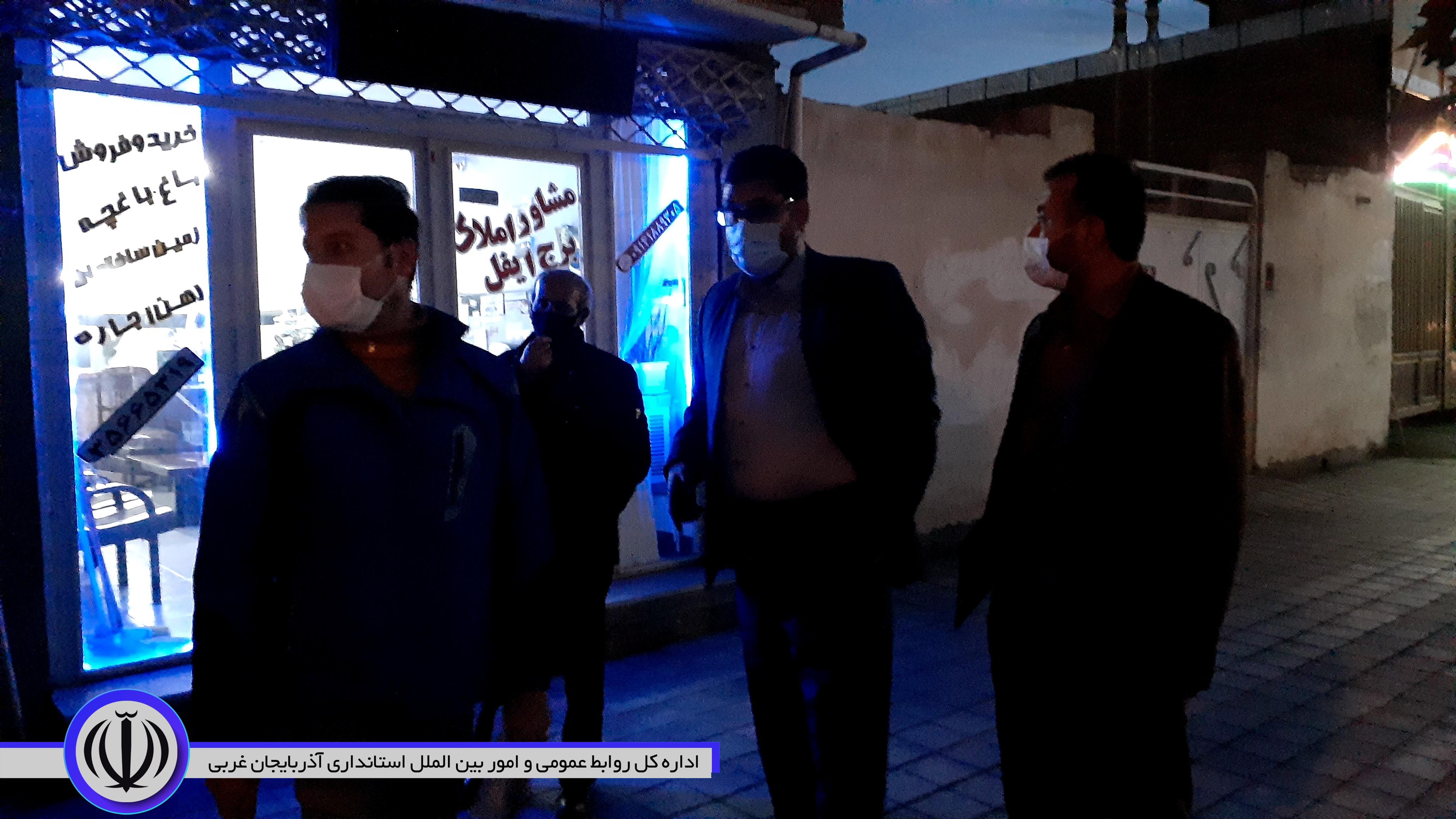 بازدید فرماندار شهرستان نقده از نحوه رعایت پروتکل های بهداشتی در سطح شهر