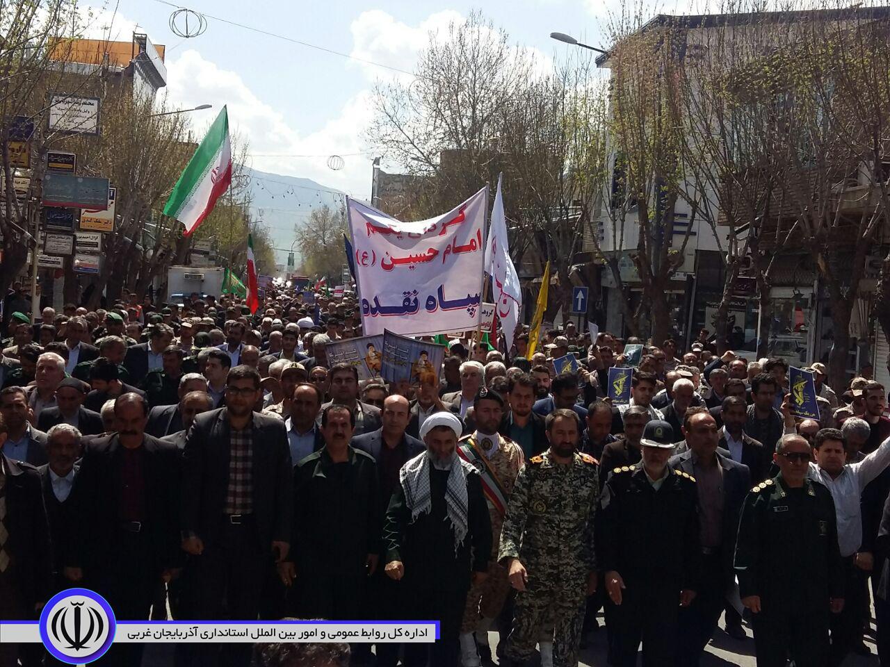 خروش مردم ولایی شهرستان نقده در حمایت از سپاه پاسداران انقلاب اسلامی