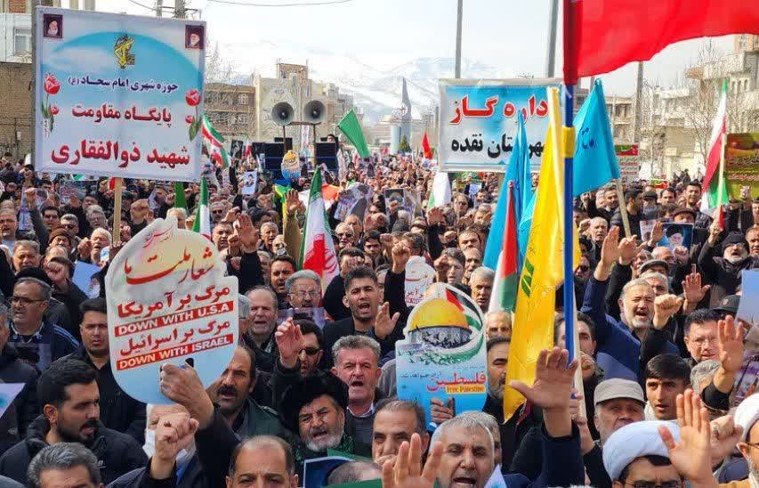 راهپیمایی روز جهانی قدس با حضور بی نظیر مردم شهرستان نقده برگزار شد + تصاویر