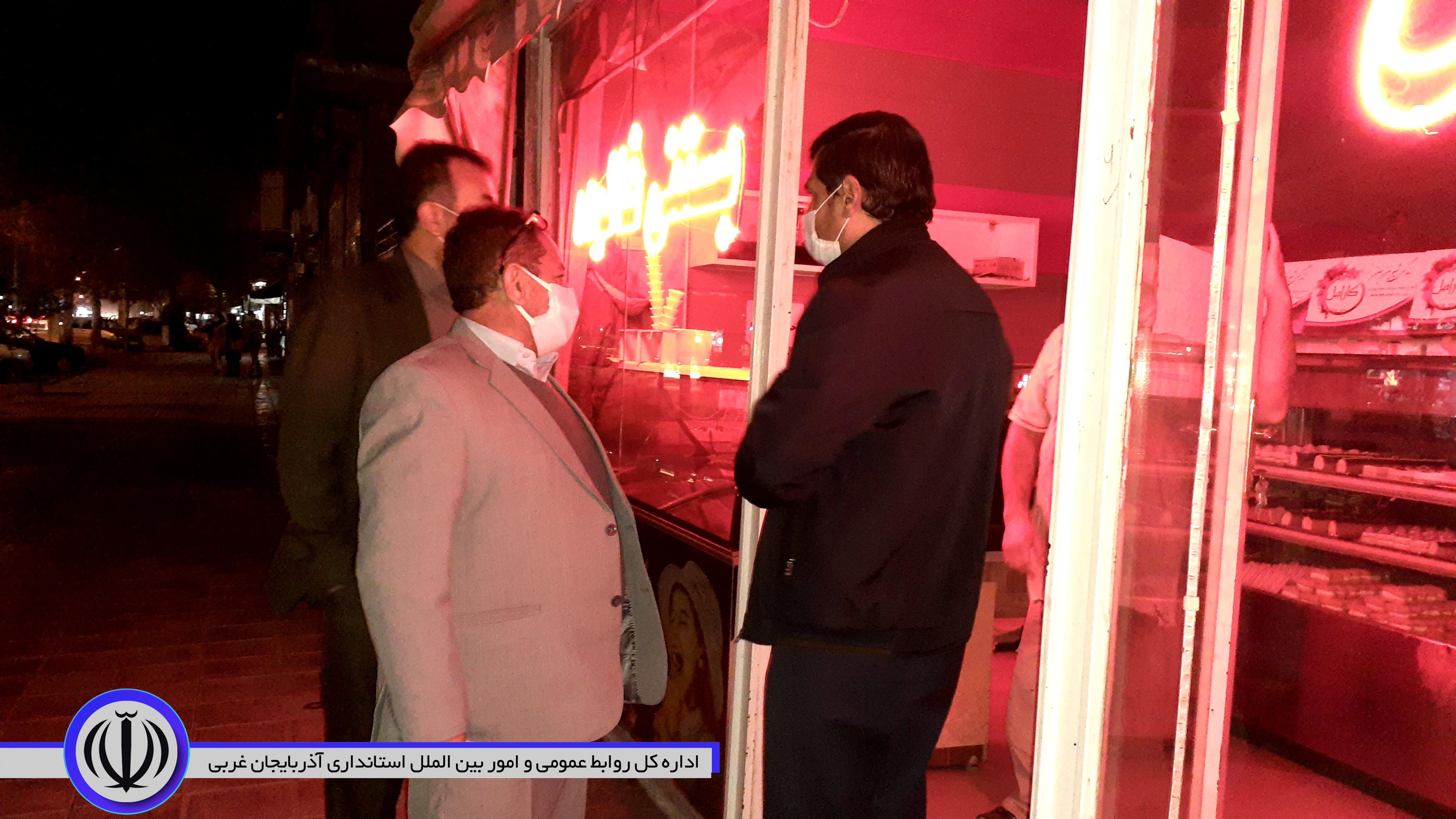 بازدید فرماندار شهرستان نقده از نحوه رعایت پروتکل های بهداشتی در سطح شهر