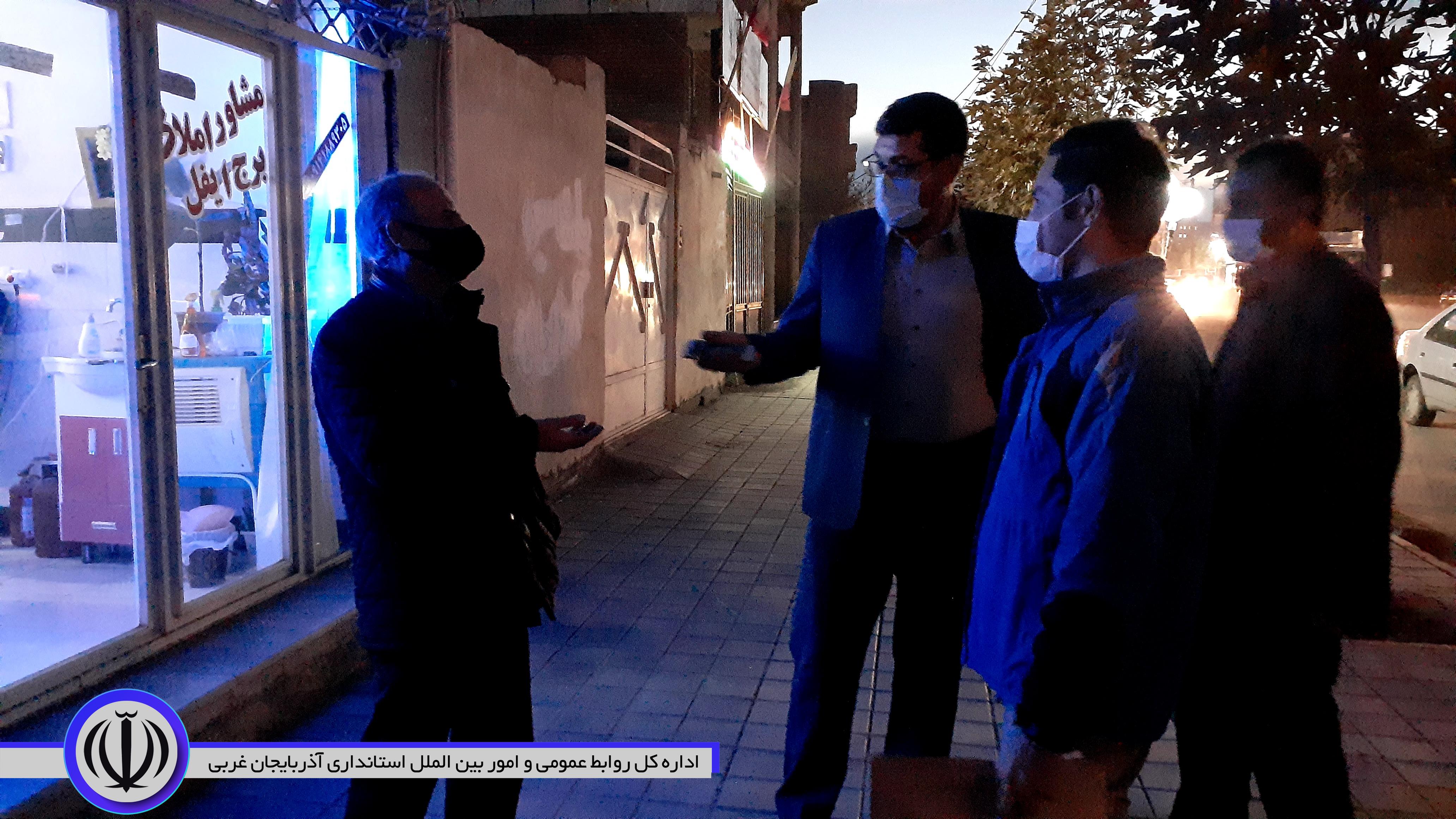 بازدید فرماندار شهرستان نقده از نحوه رعایت پروتکل های بهداشتی در سطح شهر