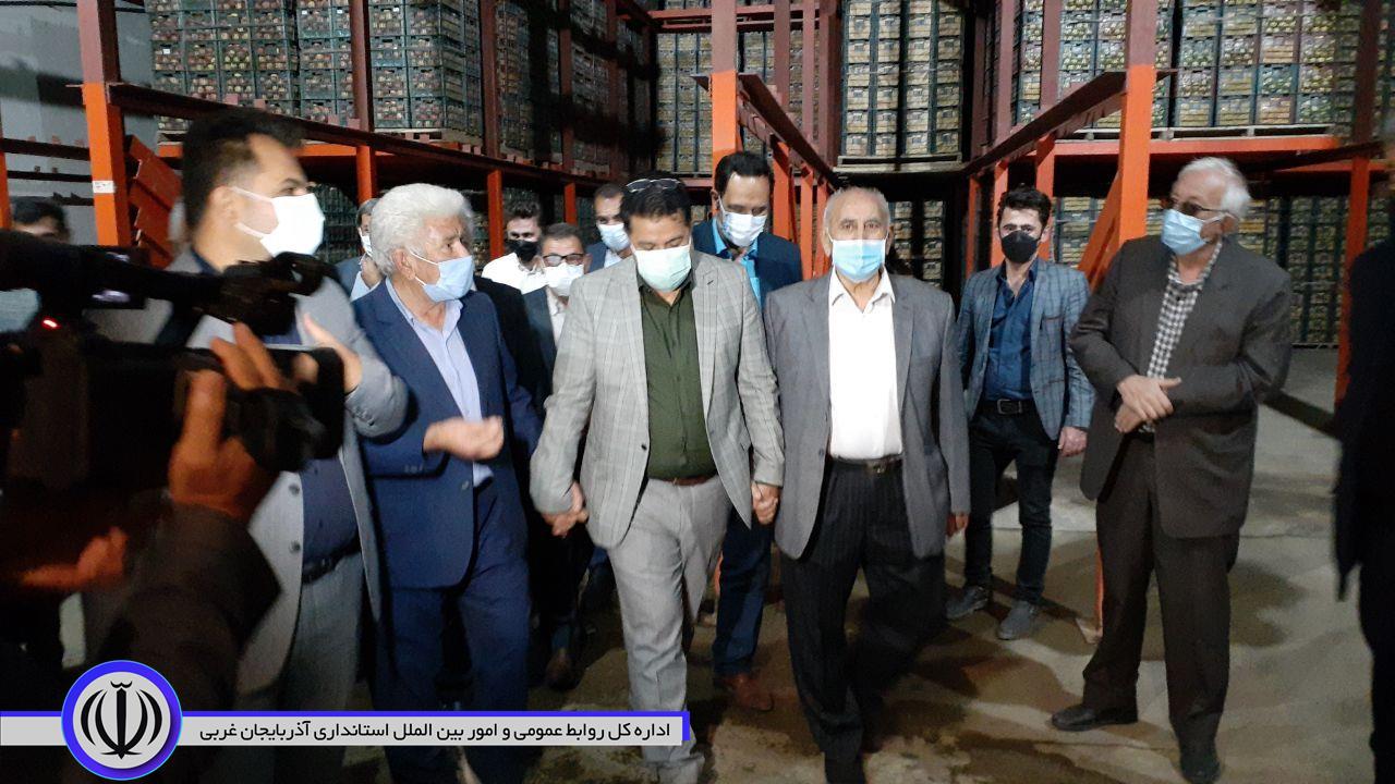 بازدید میدانی معاون وزیر صنعت، معدن و تجارت، رئیس هیت مدیره و مدیر عامل سازمان حمایت از مصرف کنندگان و تولیدکنندگان از مراکز نگهداری میوه در سردخانه های حوزه شهرستان نقده