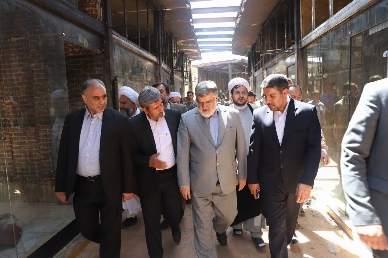 بازدید استاندار آذربایجانغربی از بازار سوخته امین نقده + تصاویر